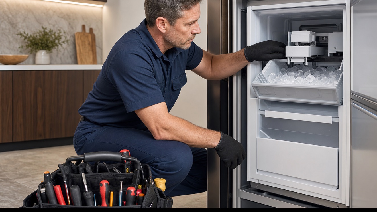 Technician diagnosing Thermador Ice Maker Not Working