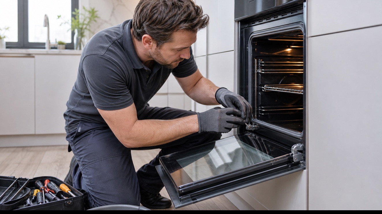 Technician diagnosing Wolf Oven Door Not Closing