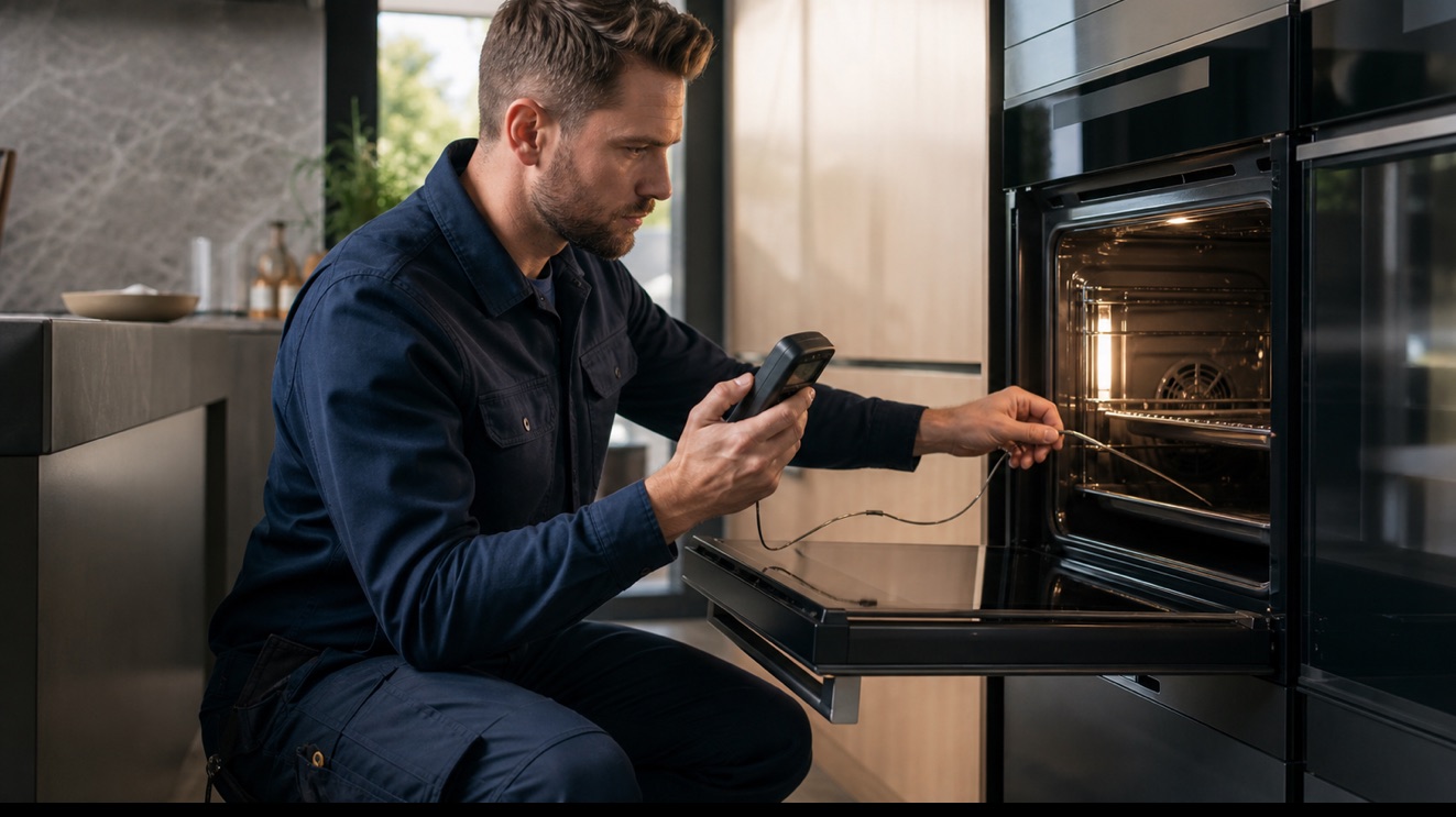 Technician diagnosing Wolf Oven Slow to Preheat