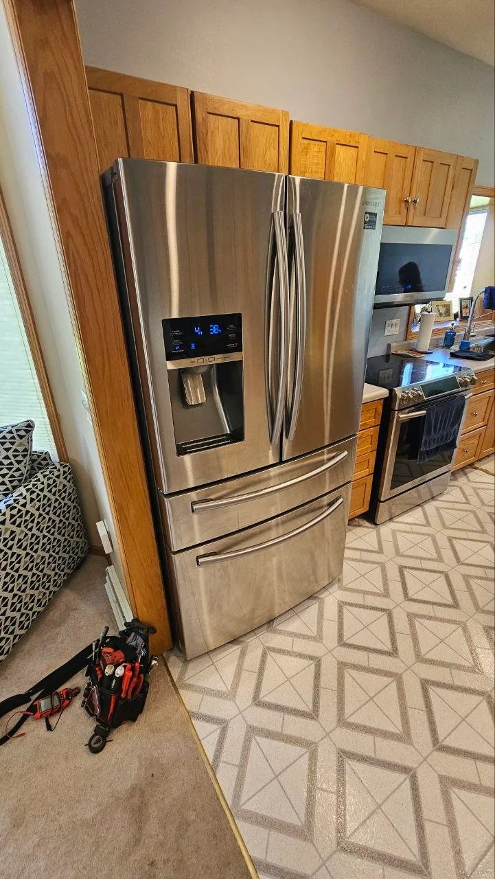 French-door refrigerator during a residential service visit